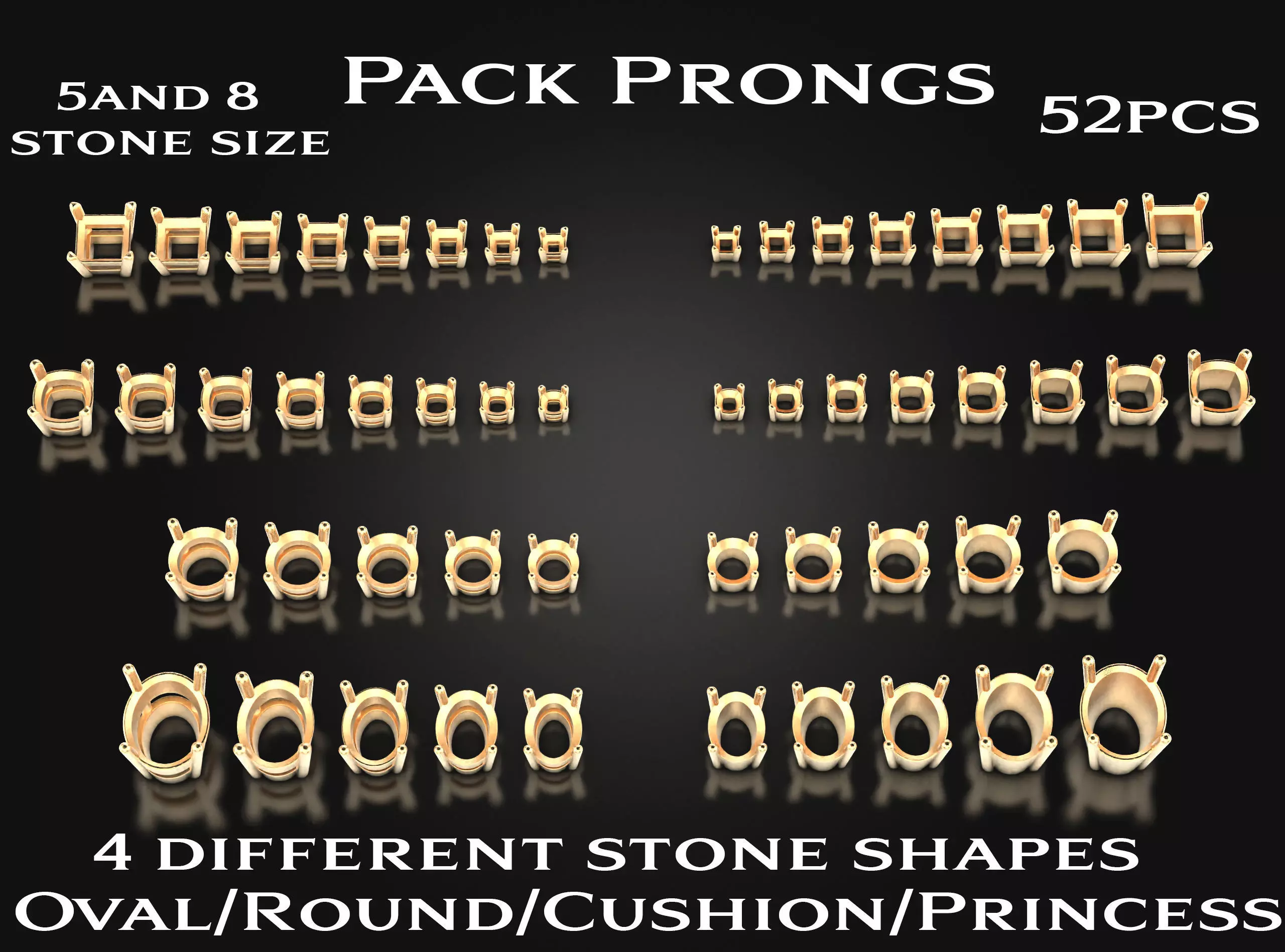 Pack of Prongs for Gems 791 3D print model_0
