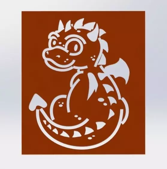 Dragon stencil 3D print model_0