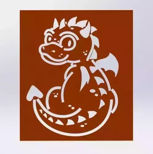 Dragon stencil 3D print model