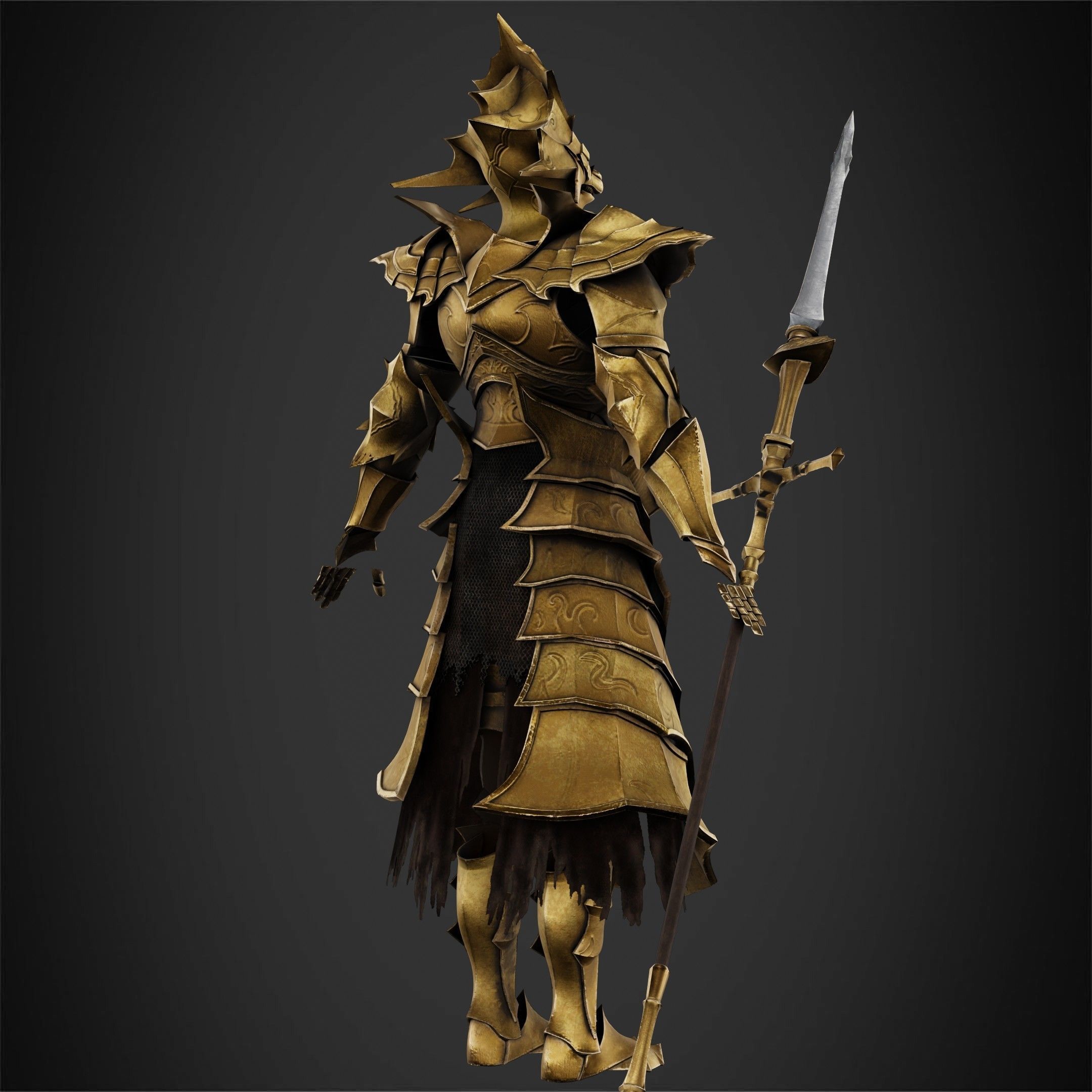 Ornstein Dragon Slayer Full Armor and Spear for Cosplay 3D Model ...