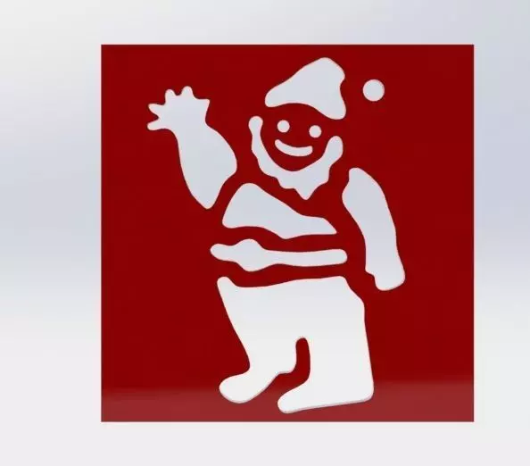 Christmas santa claus stencil 3D print model_0