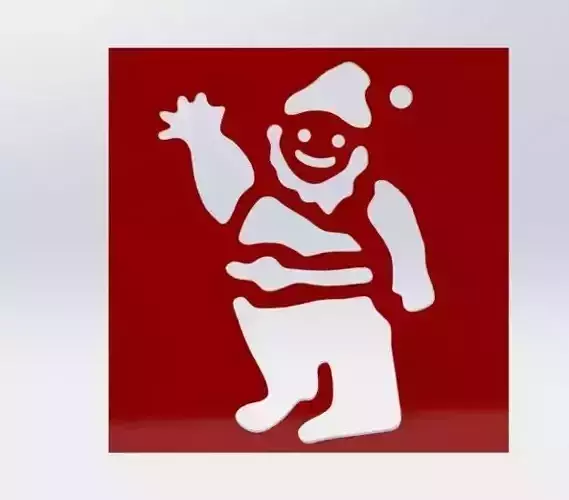 Christmas santa claus stencil 3D print model