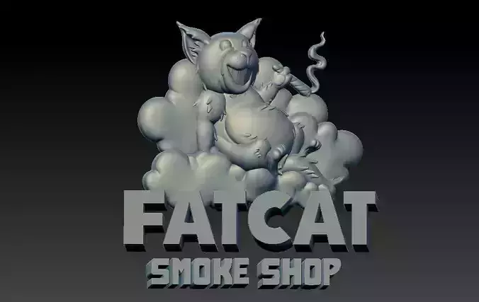 Fat Cat Cartoon Model 3D print model