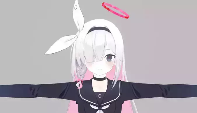 Blue Archive - Plana Cute  Anime character Free 3D model