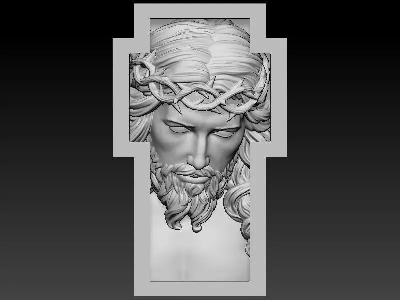 Jesus with cross Pendant 3D print model_0