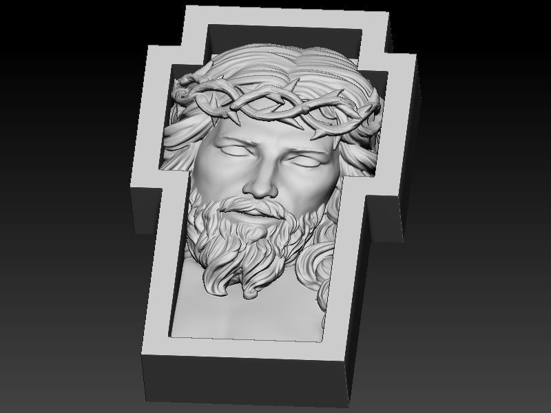 Jesus with cross Pendant 3D print model_3