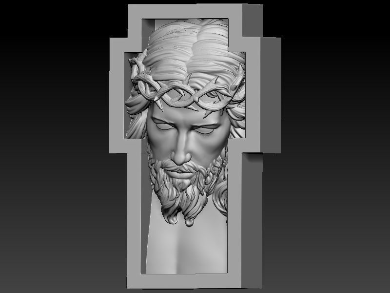 Jesus with cross Pendant 3D print model_1