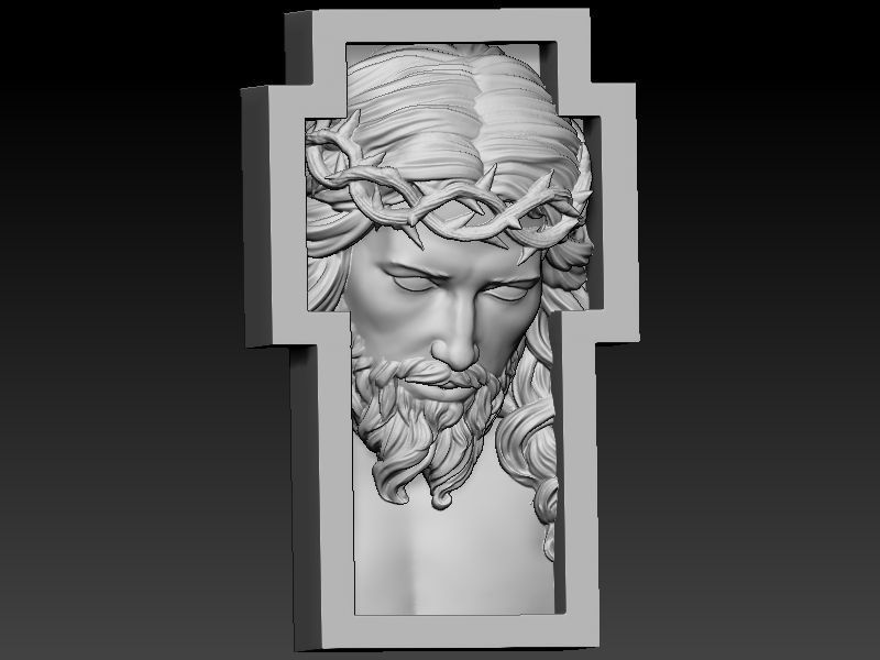 Jesus with cross Pendant 3D print model_2