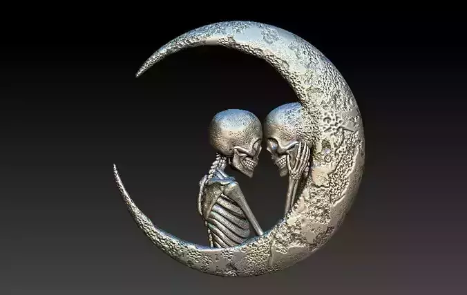 Skull with moon Model