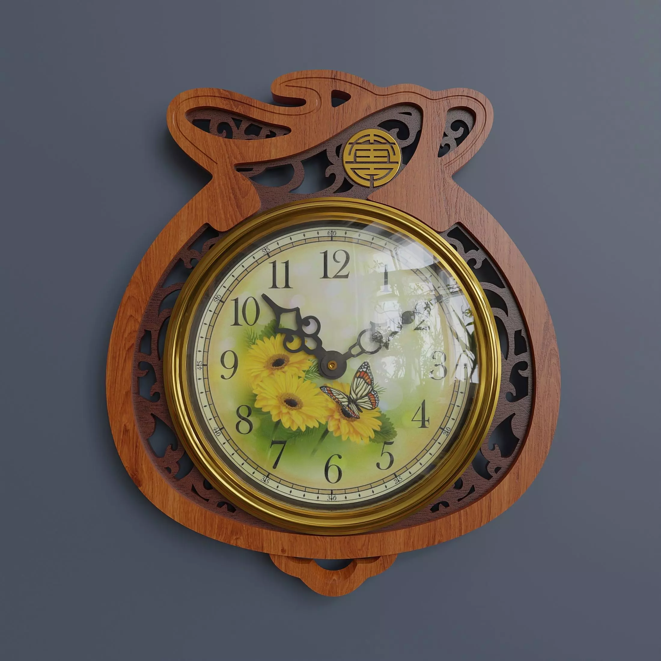Wall clock 071 Low-poly 3D model