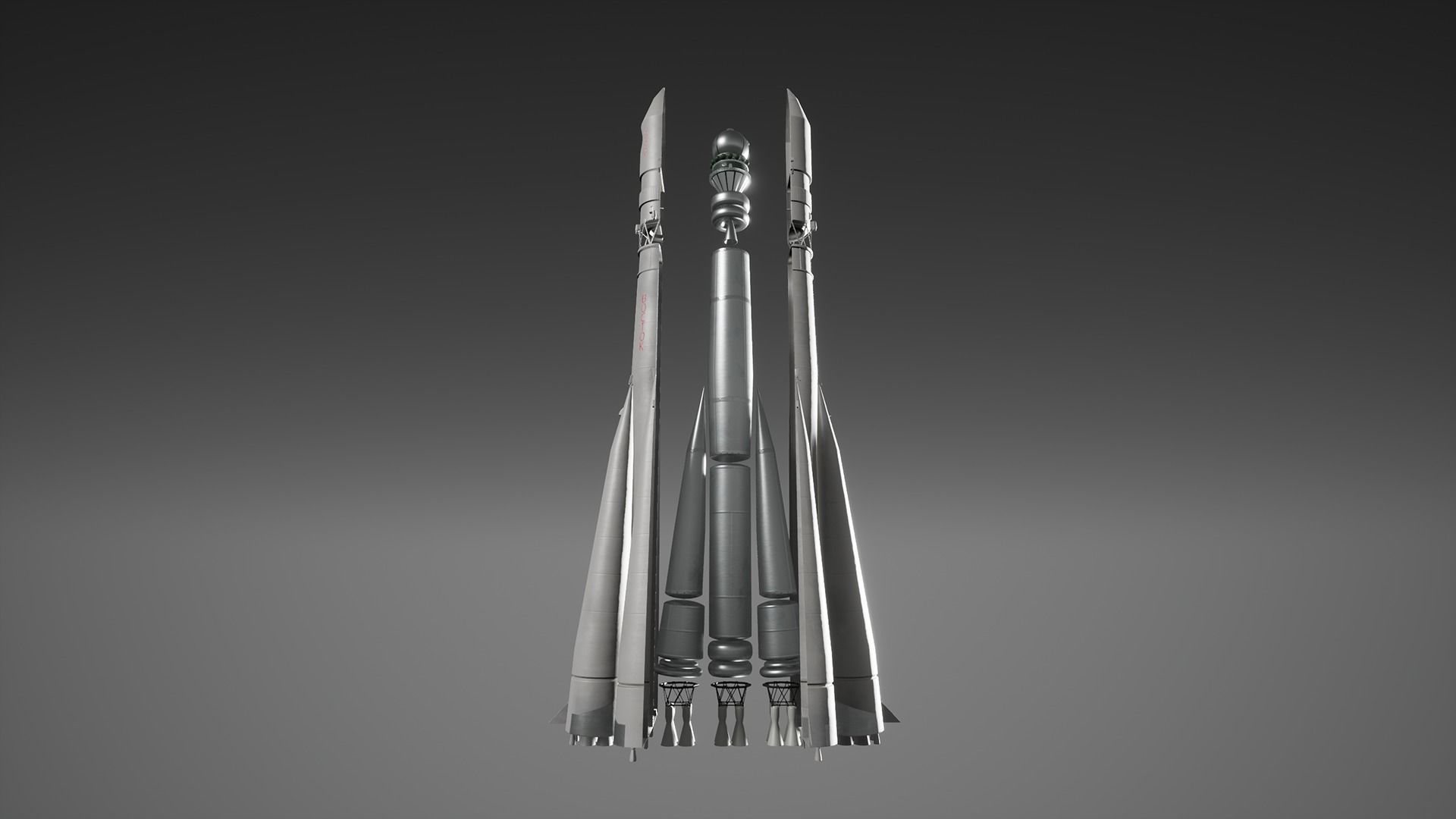 Rocket Vostok 1 Low-poly 3D model_3