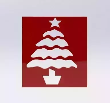Christmas tree stencil 3D print model