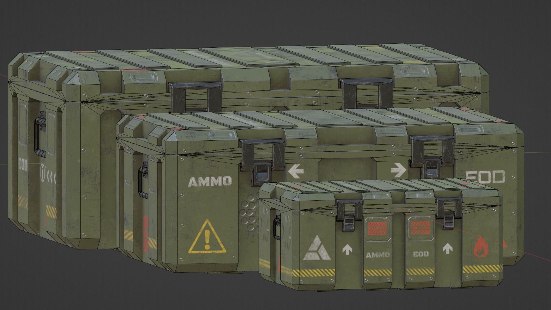 Military boxes GameReady  Low-poly 3D model_9