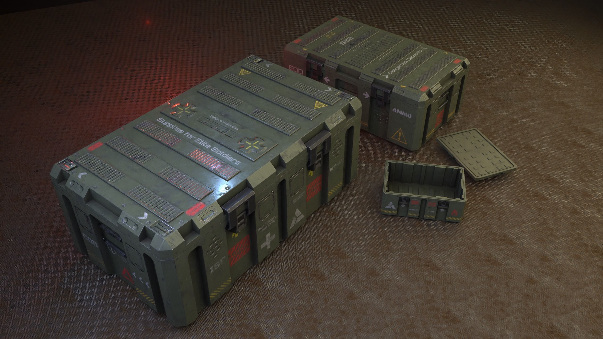 Military boxes GameReady  Low-poly 3D model_5