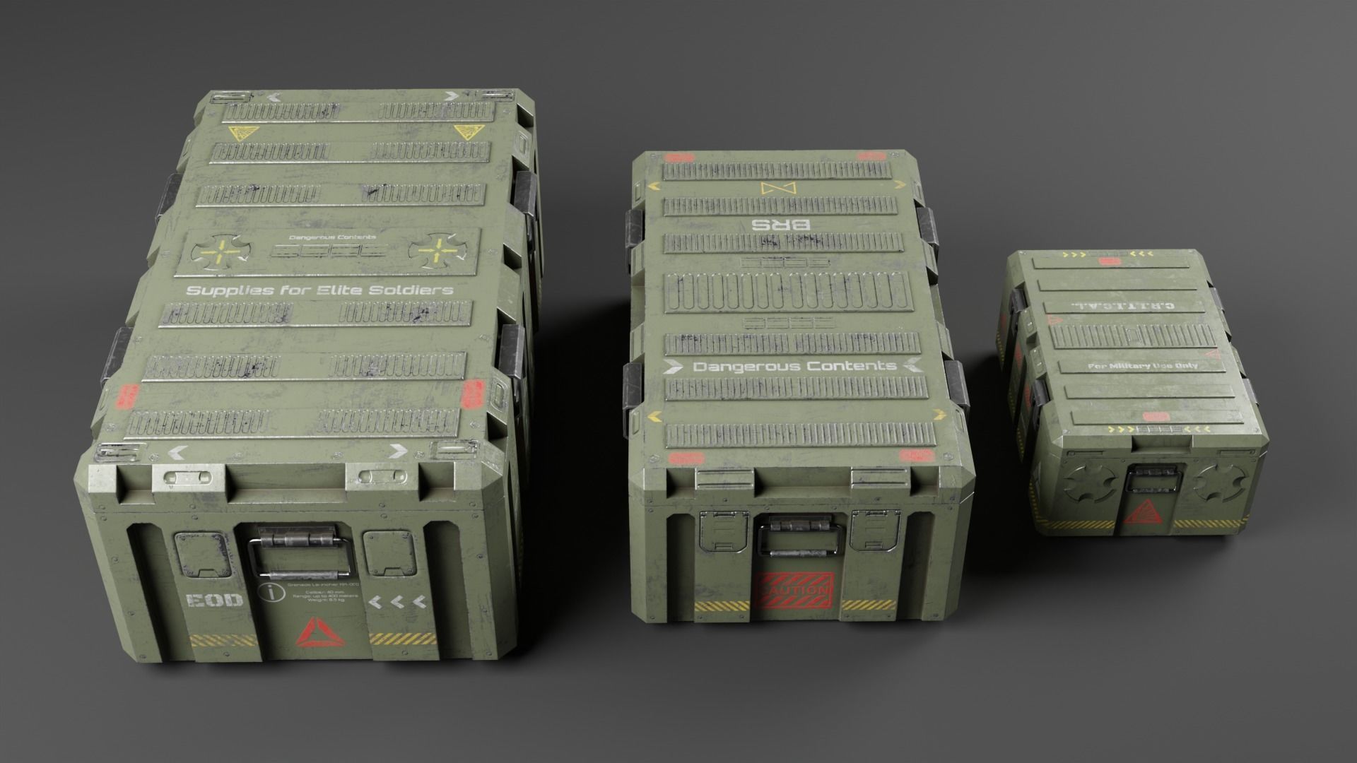 Military boxes GameReady  Low-poly 3D model_3