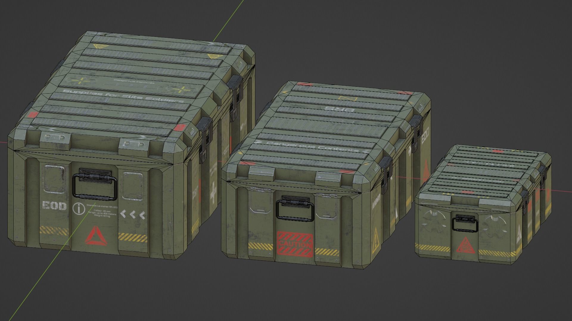 Military boxes GameReady  Low-poly 3D model_8