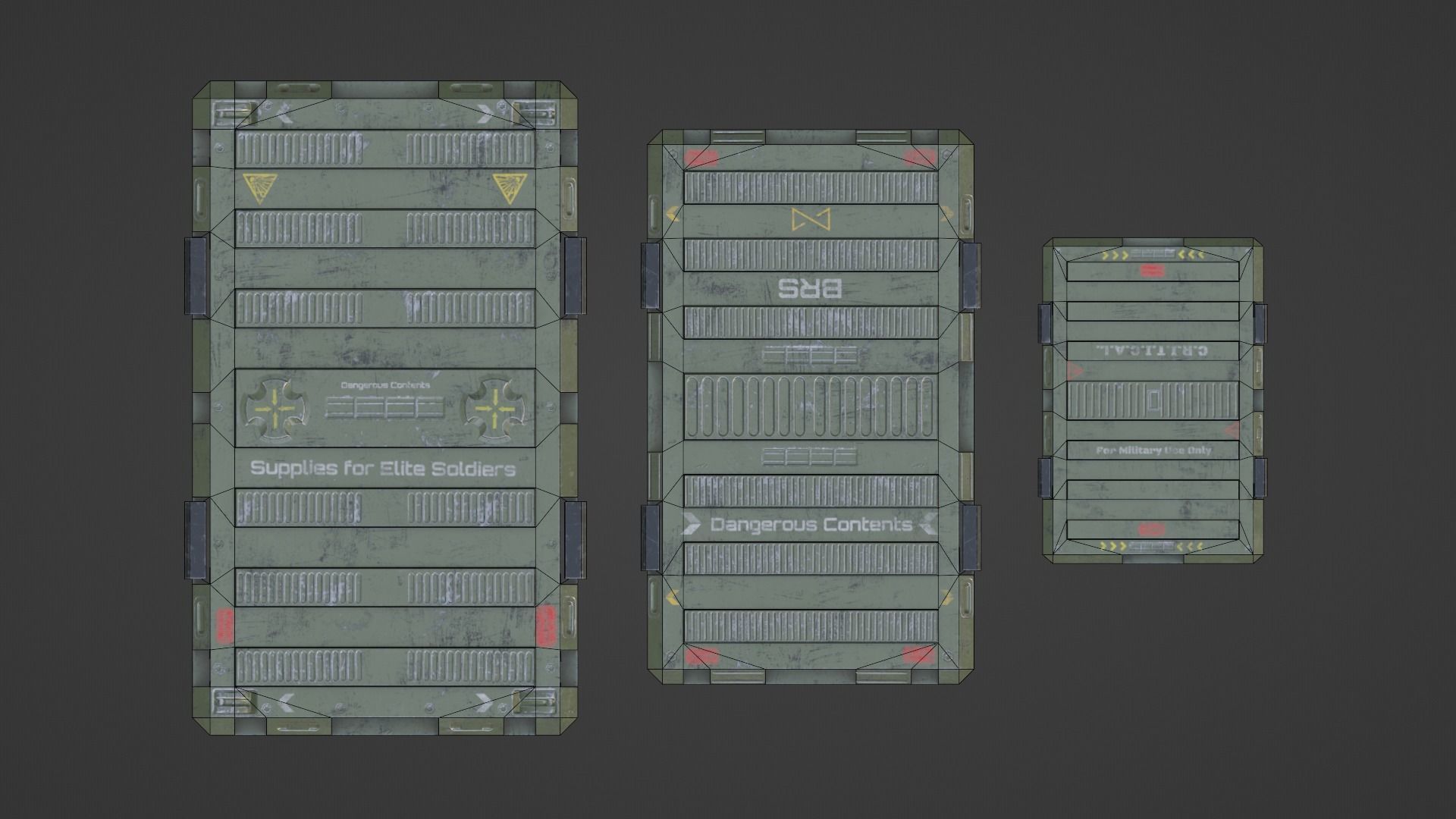 Military boxes GameReady  Low-poly 3D model_7