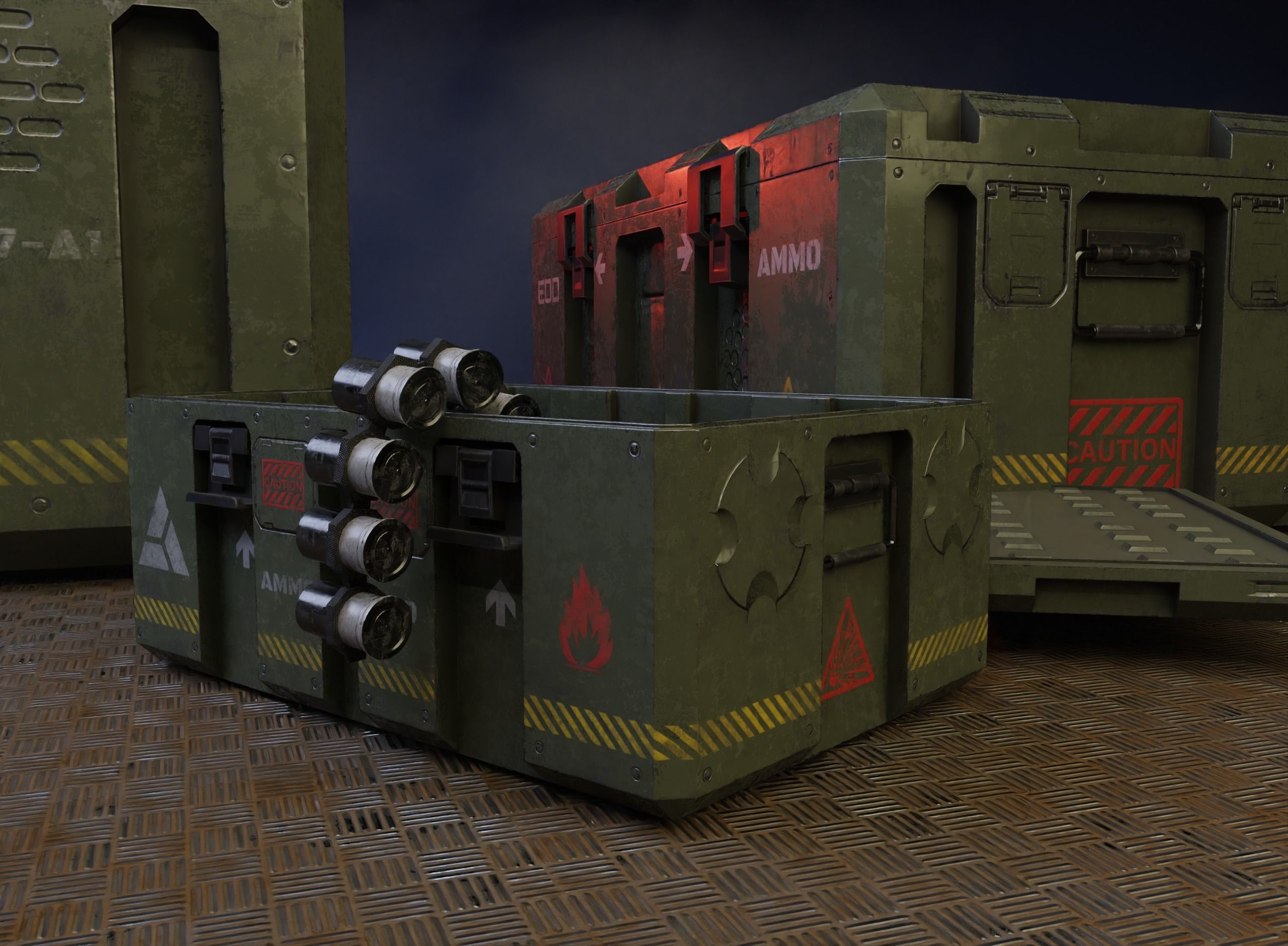 Military boxes GameReady  Low-poly 3D model_6