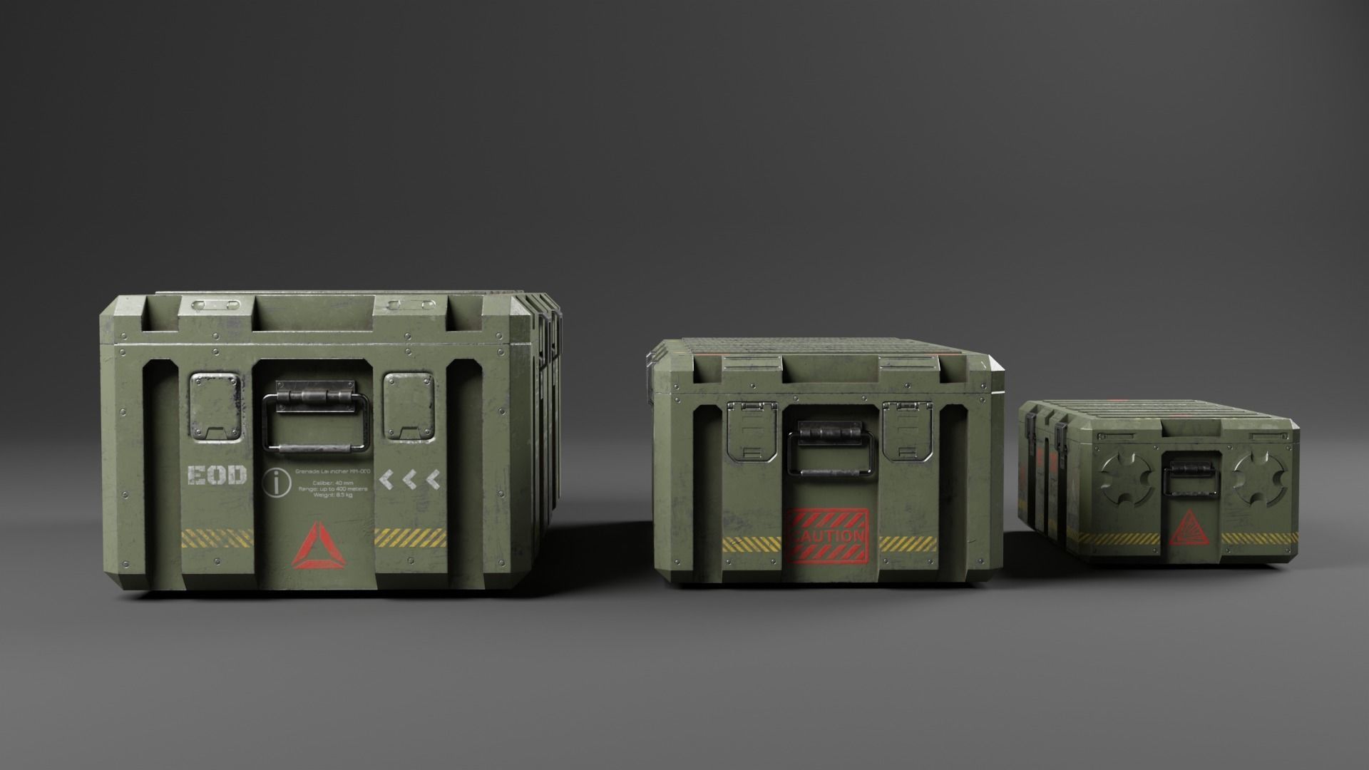 Military boxes GameReady  Low-poly 3D model_2