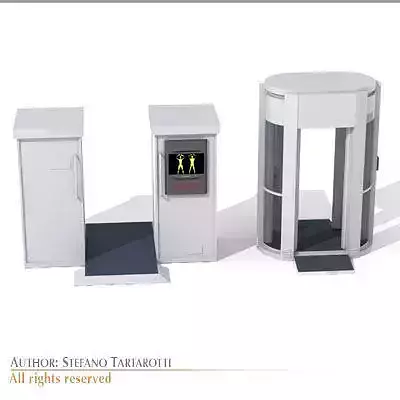 Bodyscan collection two elevators with door in middle