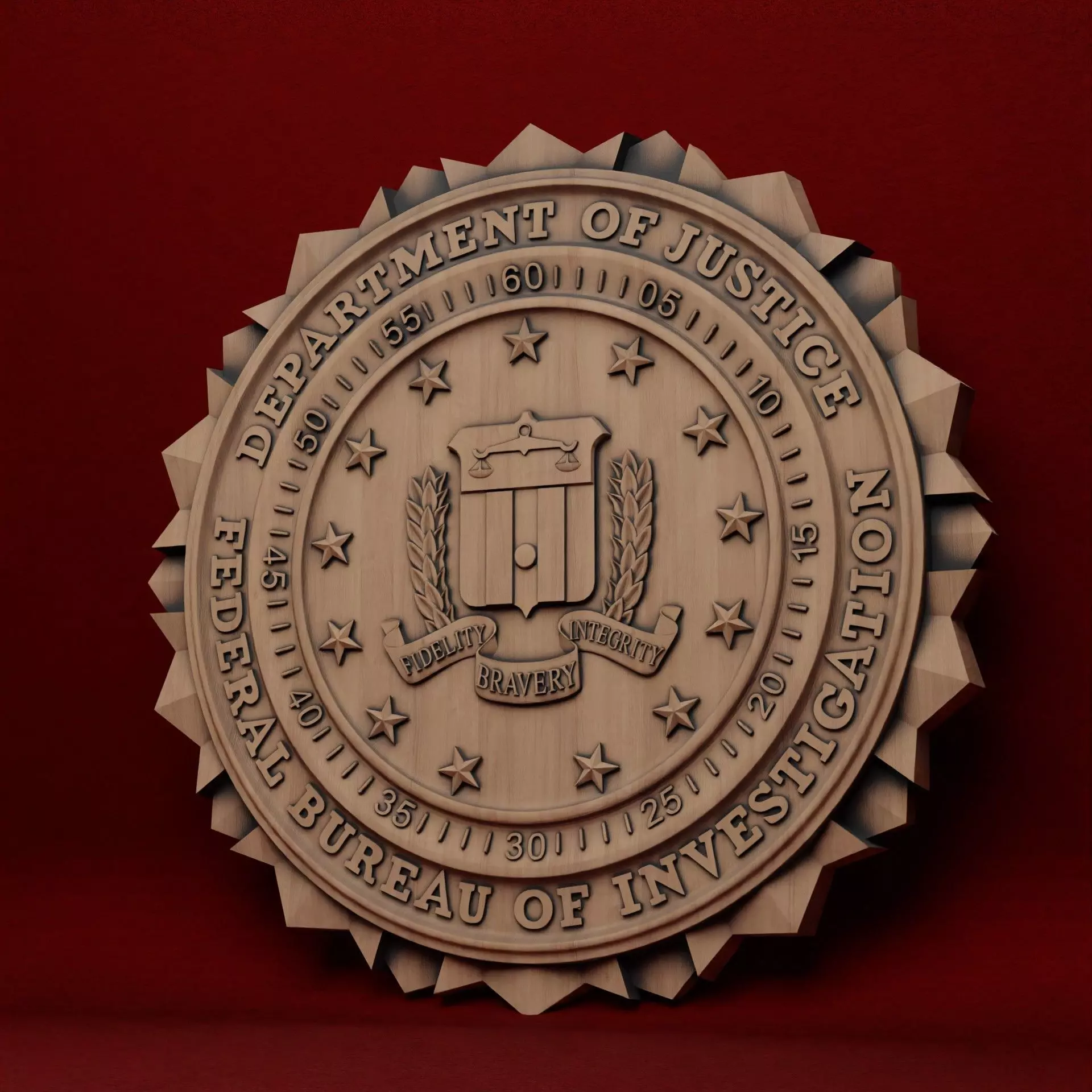 FBI seal Wall clock 3D print model