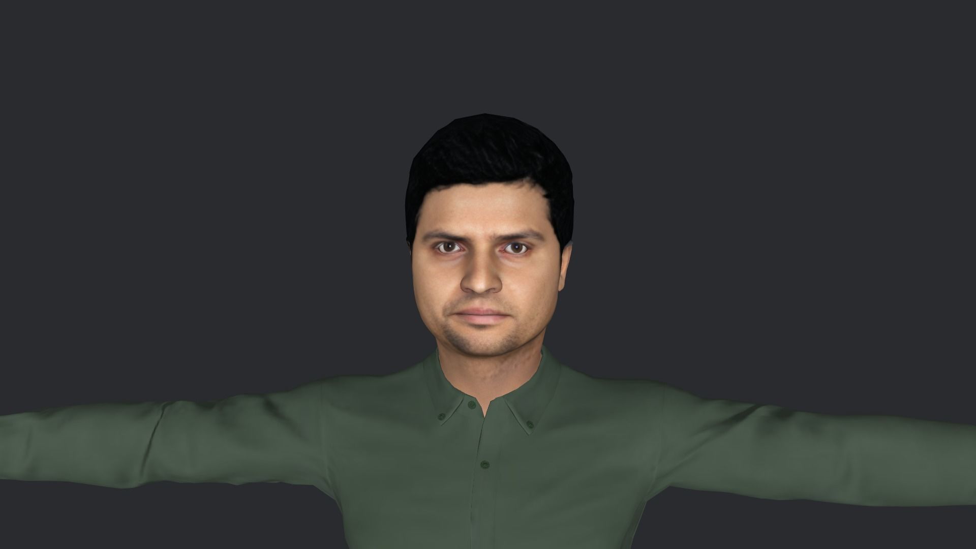 Suresh Raina Hyper Realistic Full Body Rigged Character 3D model_23
