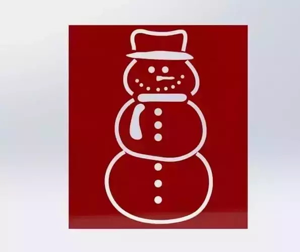 Christmas snowman stencil 3D print model