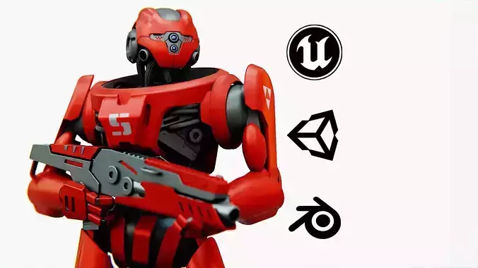 Battle droid Z  Rigged for Unreal Engine - Unity - MIXAMO 3D model