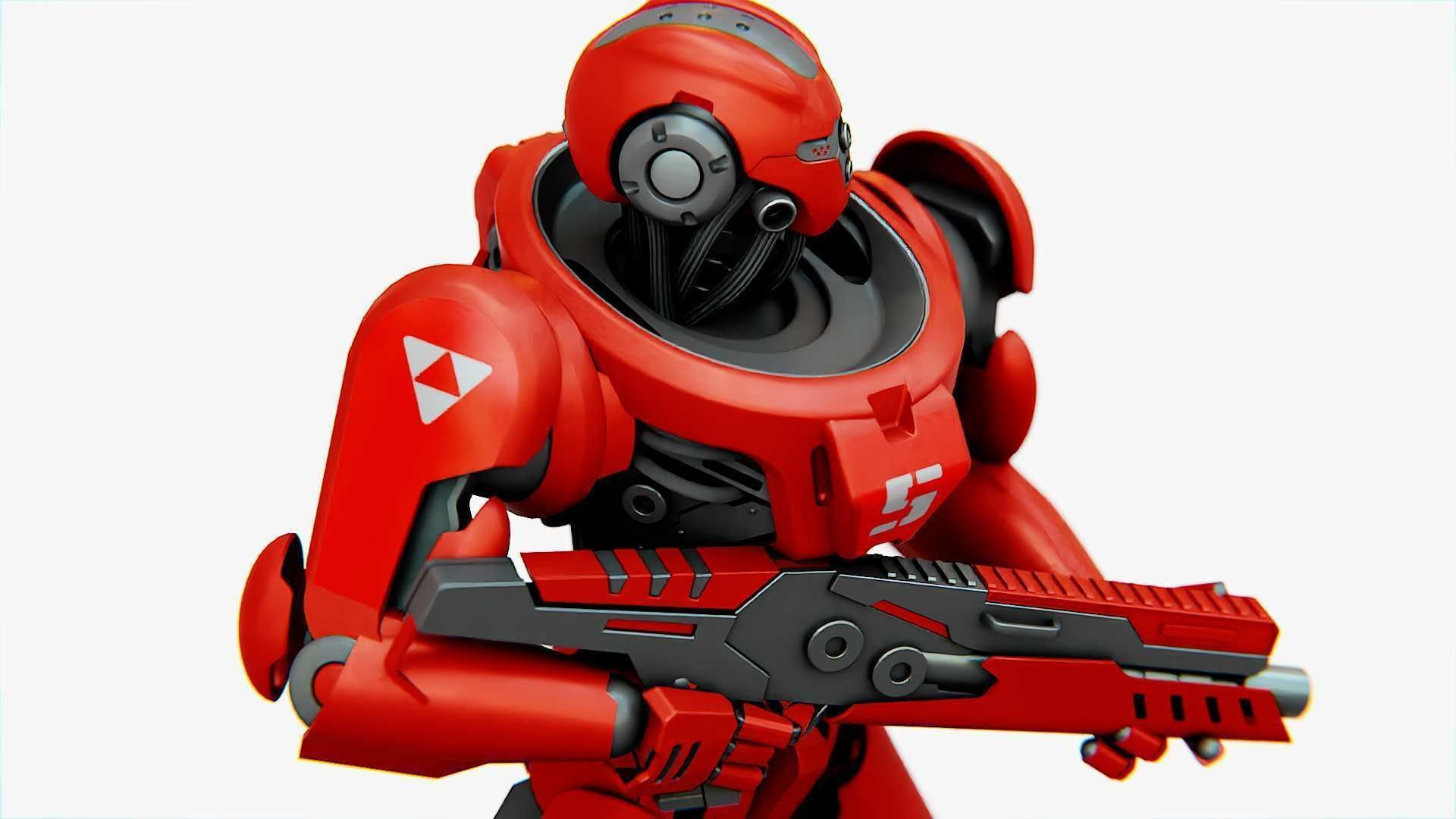 Battle droid Z  Rigged for Unreal Engine - Unity - MIXAMO 3D model_14