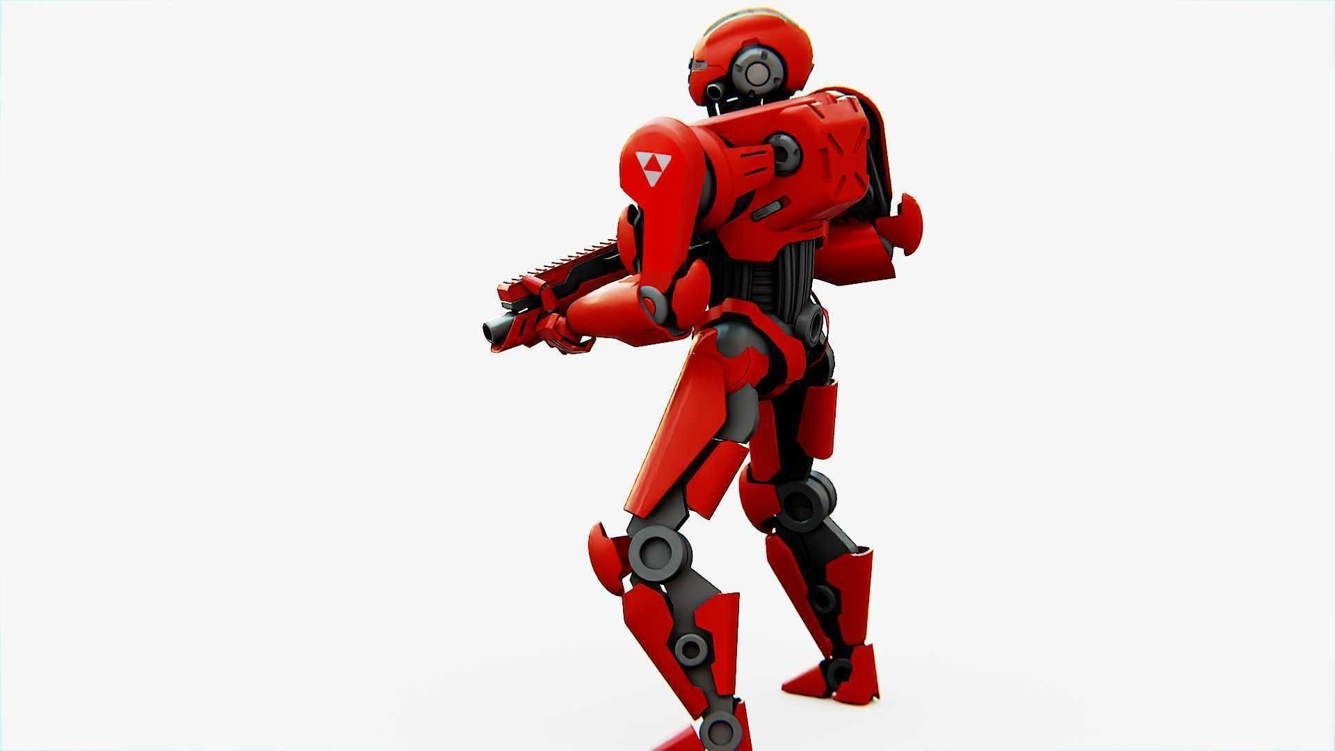 Battle droid Z  Rigged for Unreal Engine - Unity - MIXAMO 3D model_10