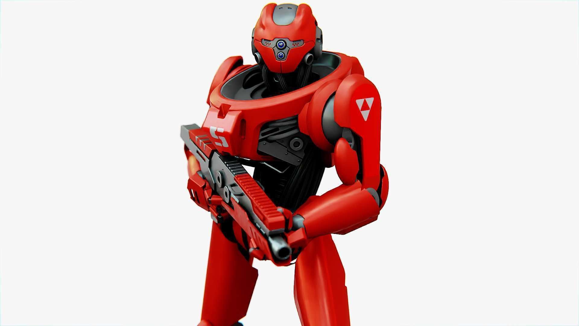 Battle droid Z  Rigged for Unreal Engine - Unity - MIXAMO 3D model_12