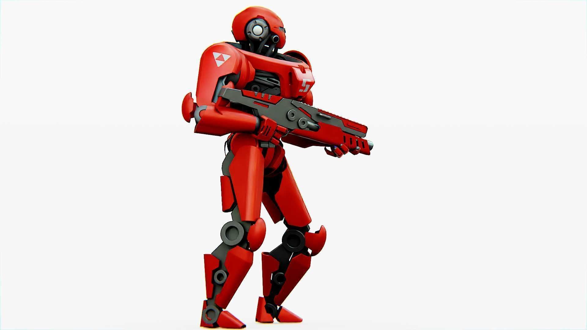 Battle droid Z  Rigged for Unreal Engine - Unity - MIXAMO 3D model_5