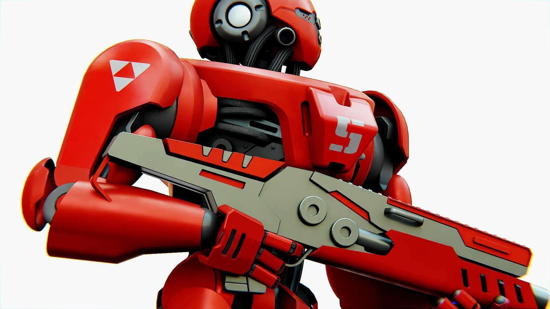 Battle droid Z  Rigged for Unreal Engine - Unity - MIXAMO 3D model_19