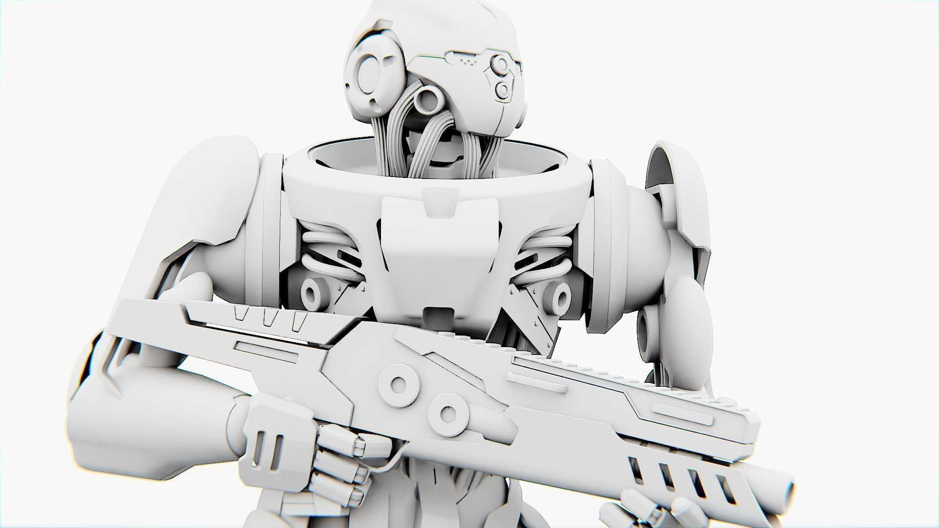 Battle droid Z  Rigged for Unreal Engine - Unity - MIXAMO 3D model_32