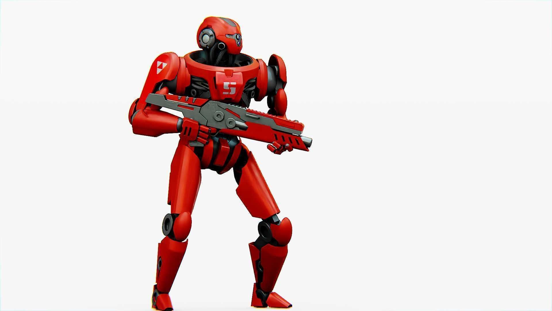 Battle droid Z  Rigged for Unreal Engine - Unity - MIXAMO 3D model_4