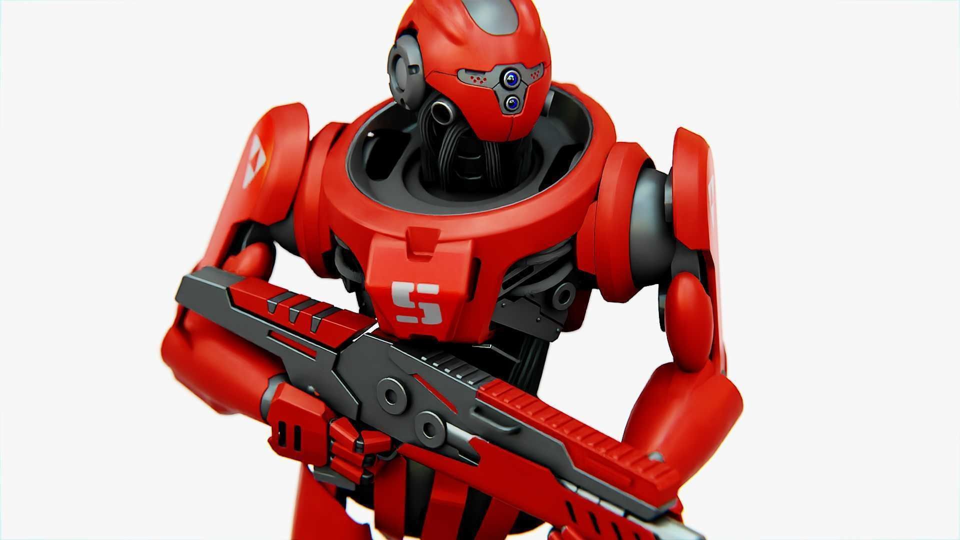 Battle droid Z  Rigged for Unreal Engine - Unity - MIXAMO 3D model_13