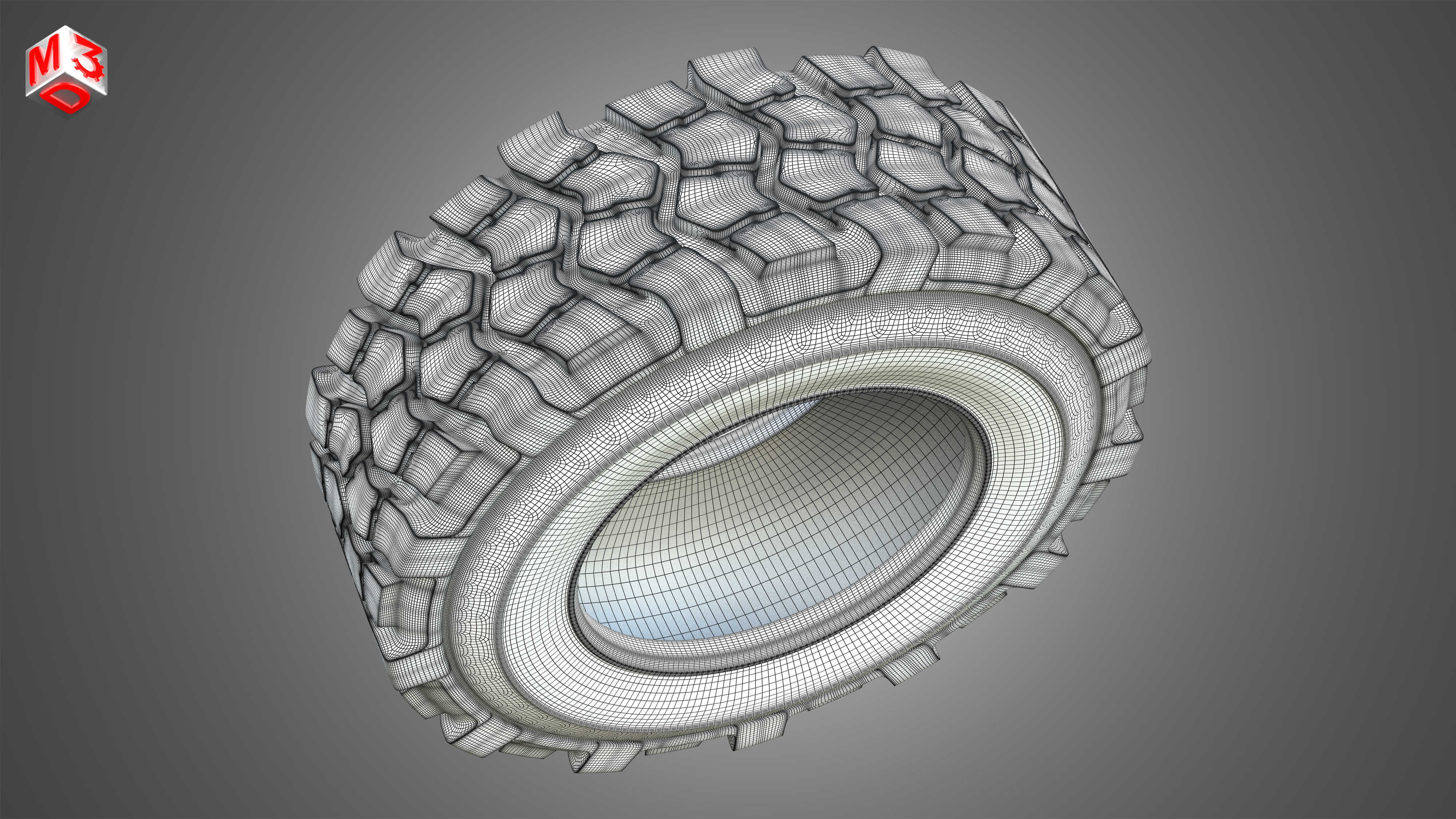 Tractor Tire 002 - One Piece 3D model_11