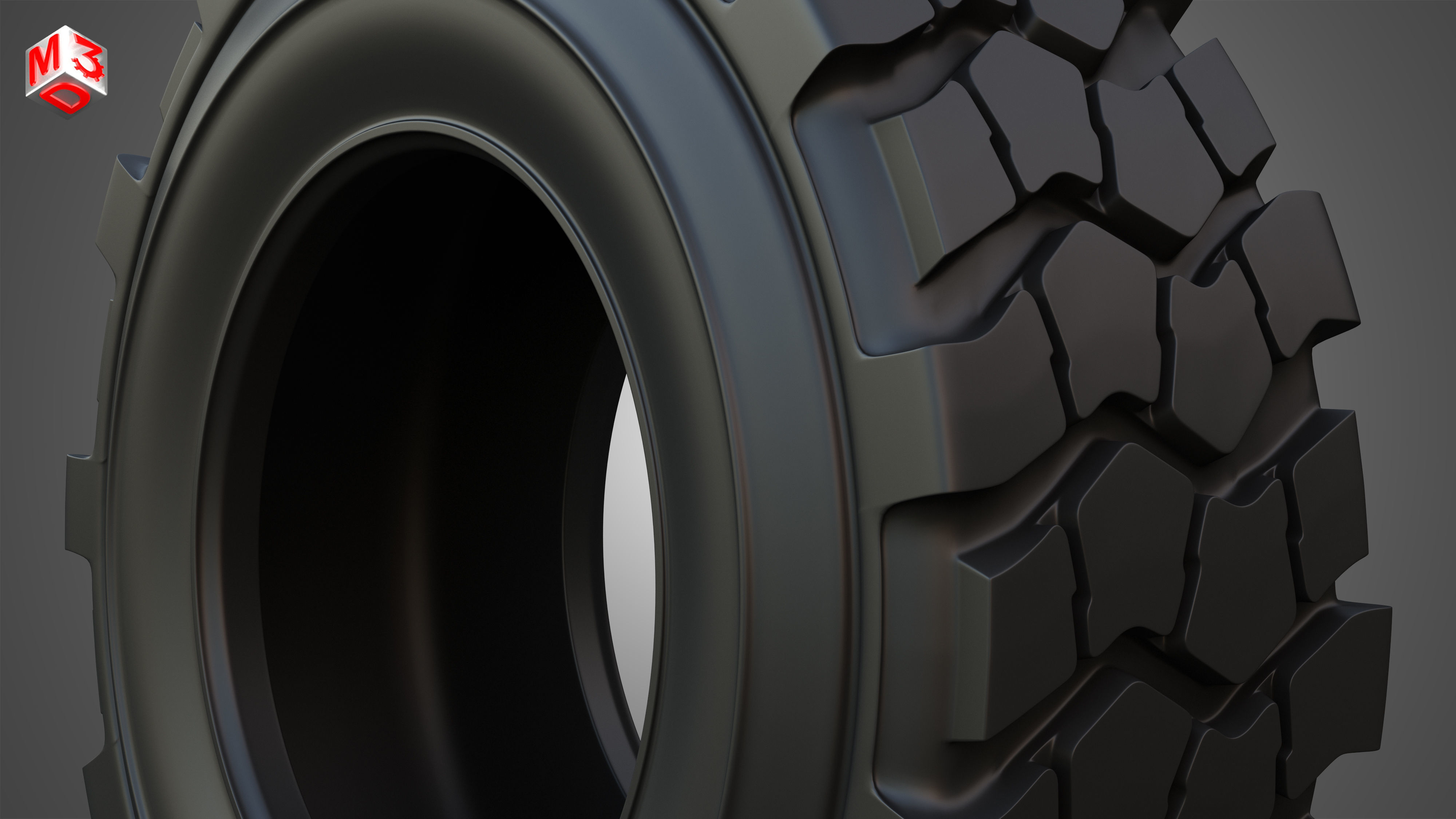 Tractor Tire 002 - One Piece 3D model_7