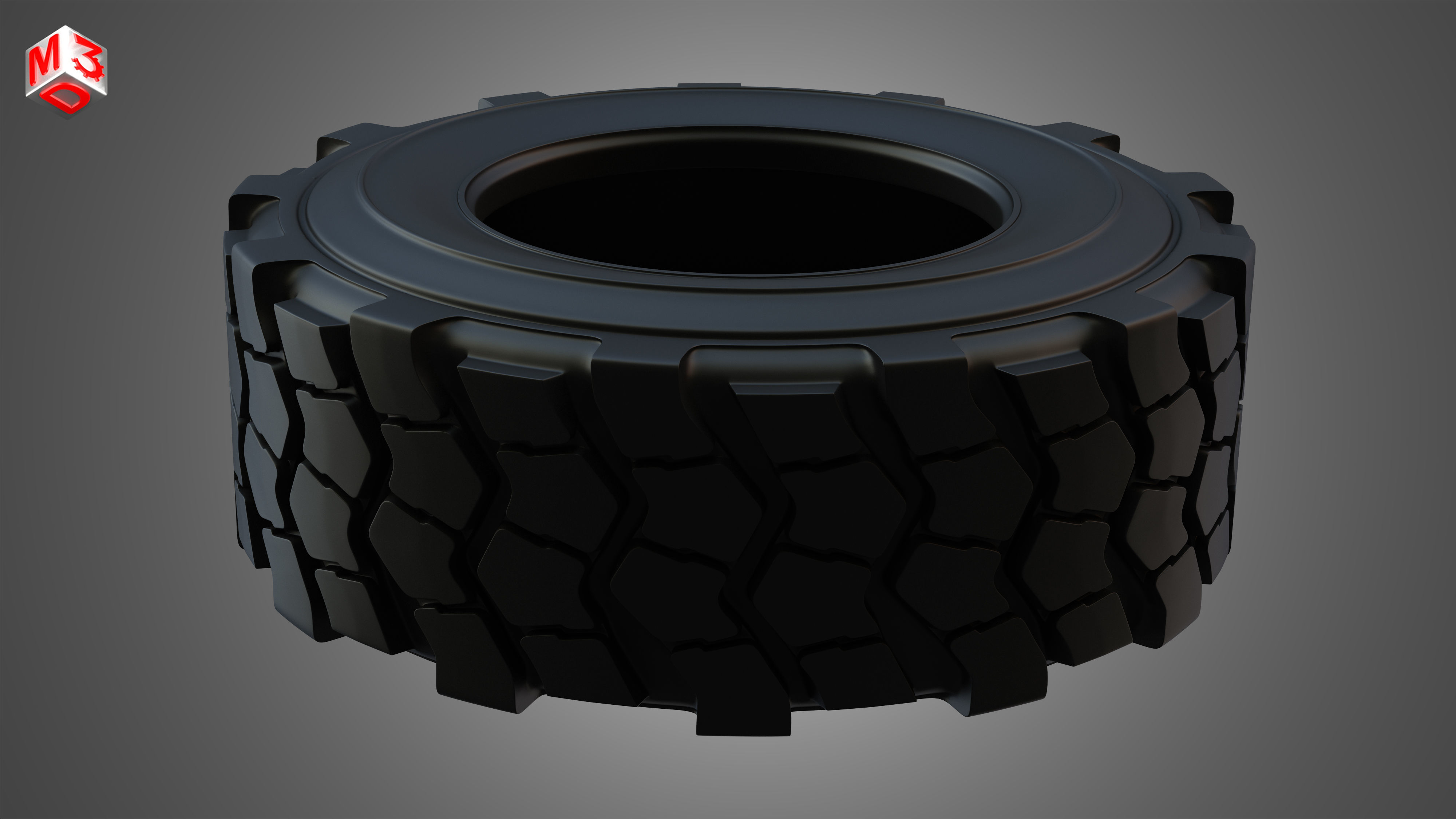 Tractor Tire 002 - One Piece 3D model_5
