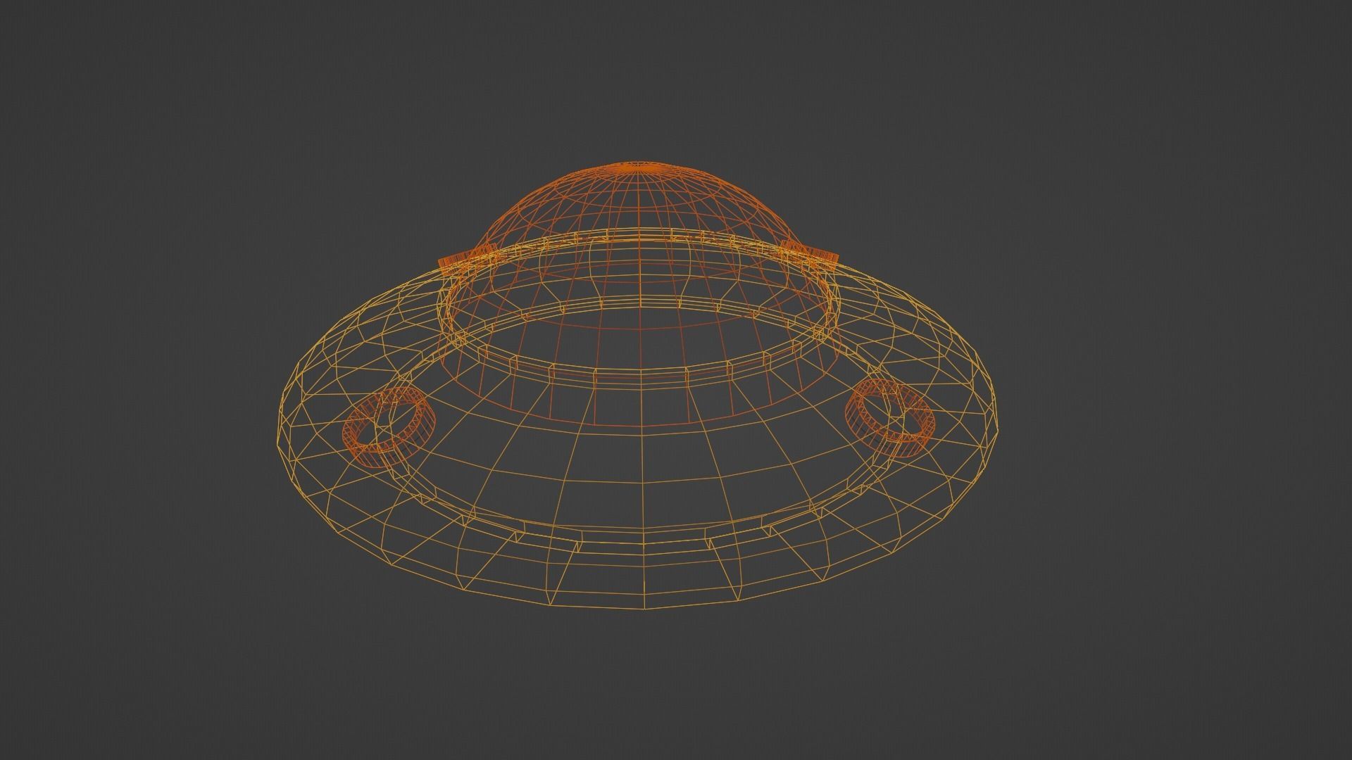 UFO spaceship 3d model Low-poly 3D model_7