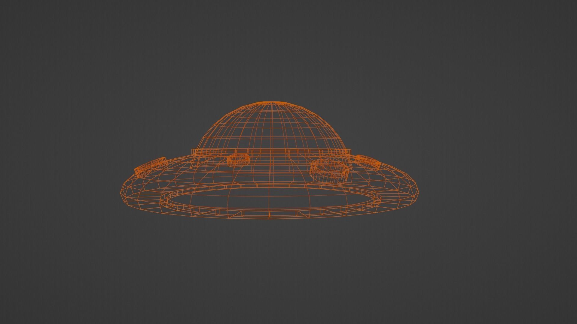 UFO spaceship 3d model Low-poly 3D model_24