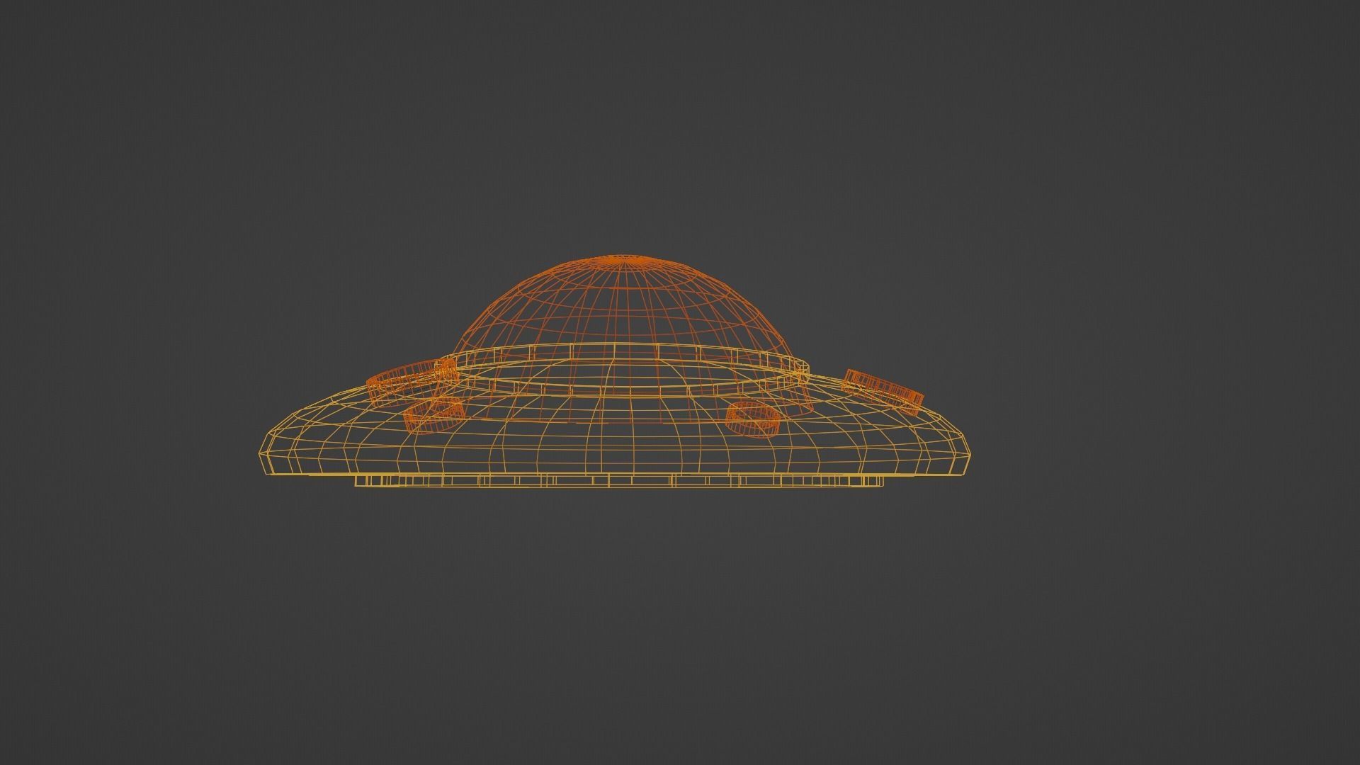 UFO spaceship 3d model Low-poly 3D model_25