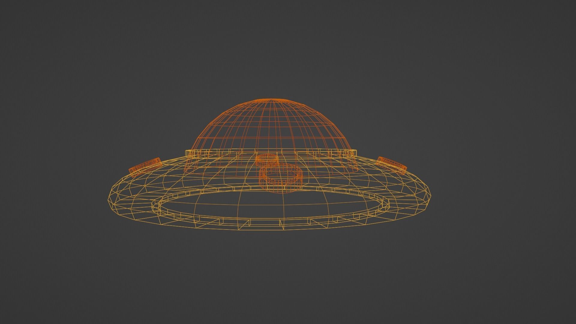 UFO spaceship 3d model Low-poly 3D model_26