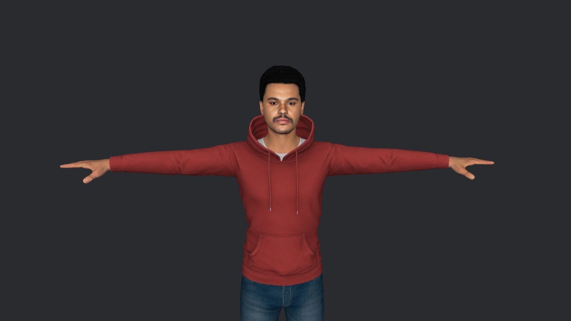 The Weeknd Hyper Realistic Full Body Rigged Character 3D model_11