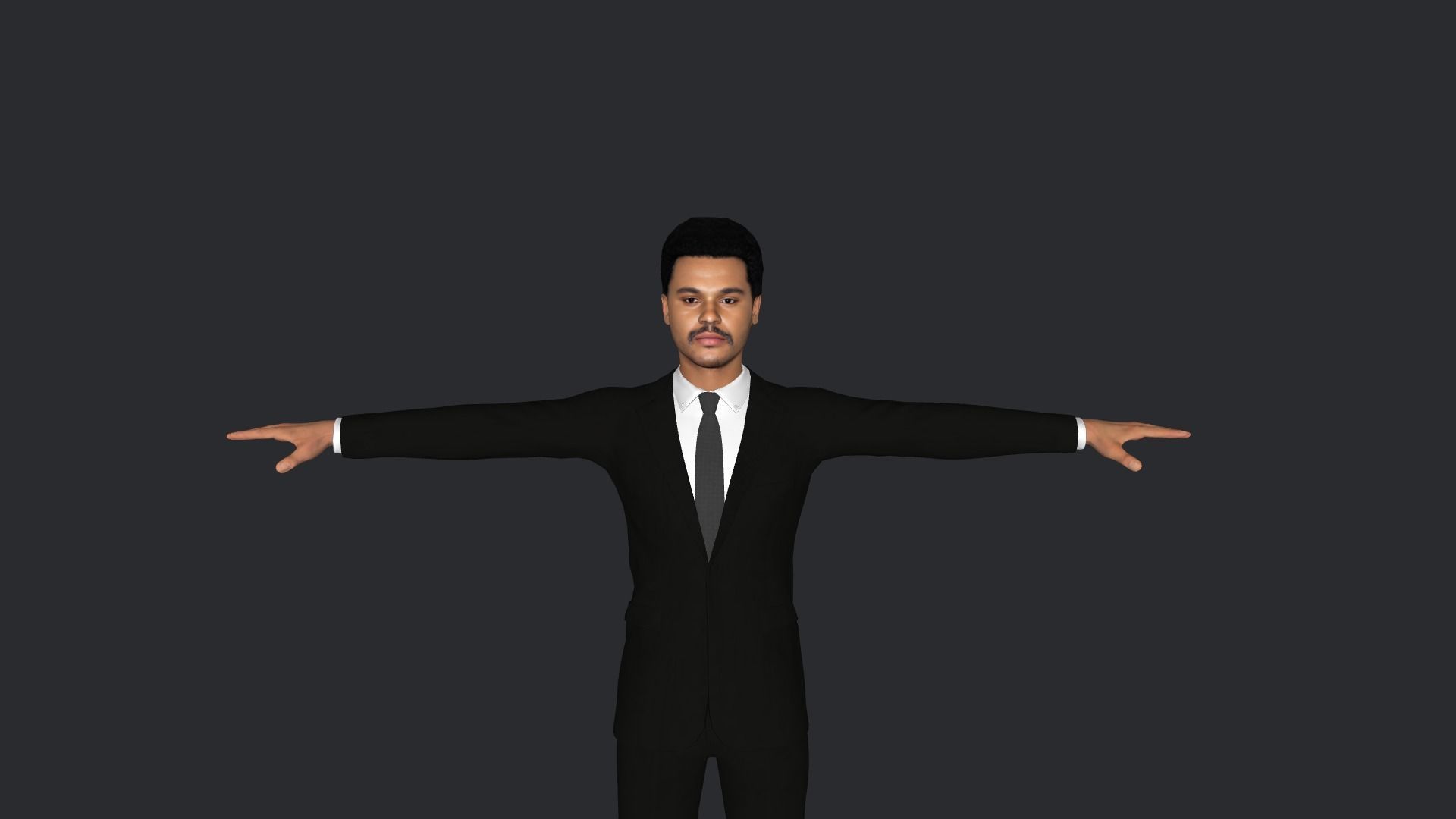 The Weeknd Hyper Realistic Full Body Rigged Character 3D model_1