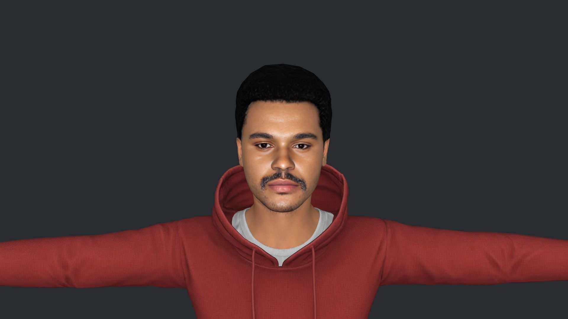 The Weeknd Hyper Realistic Full Body Rigged Character 3D model_10