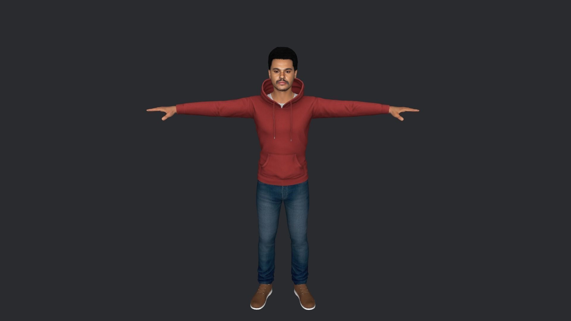 The Weeknd Hyper Realistic Full Body Rigged Character 3D model_13