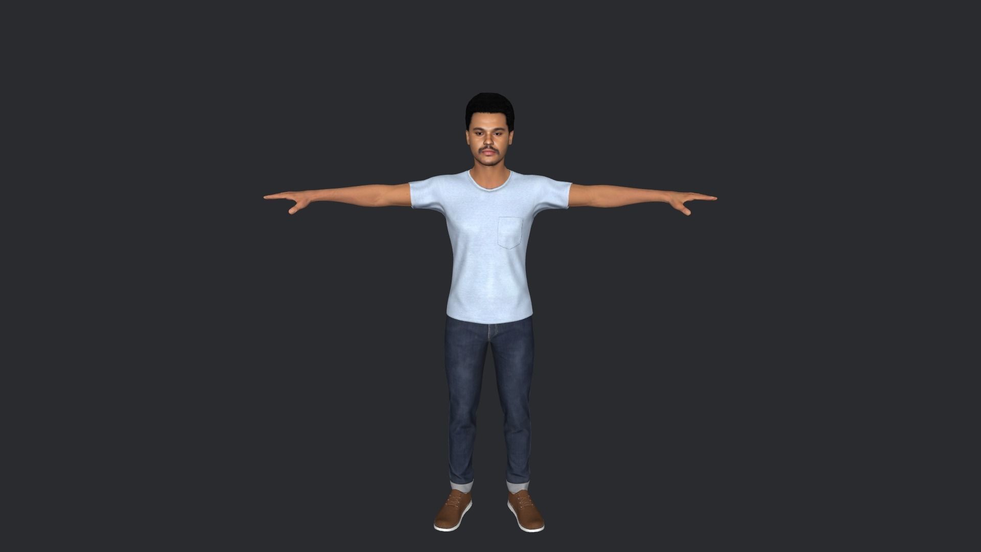 The Weeknd Hyper Realistic Full Body Rigged Character 3D model_7