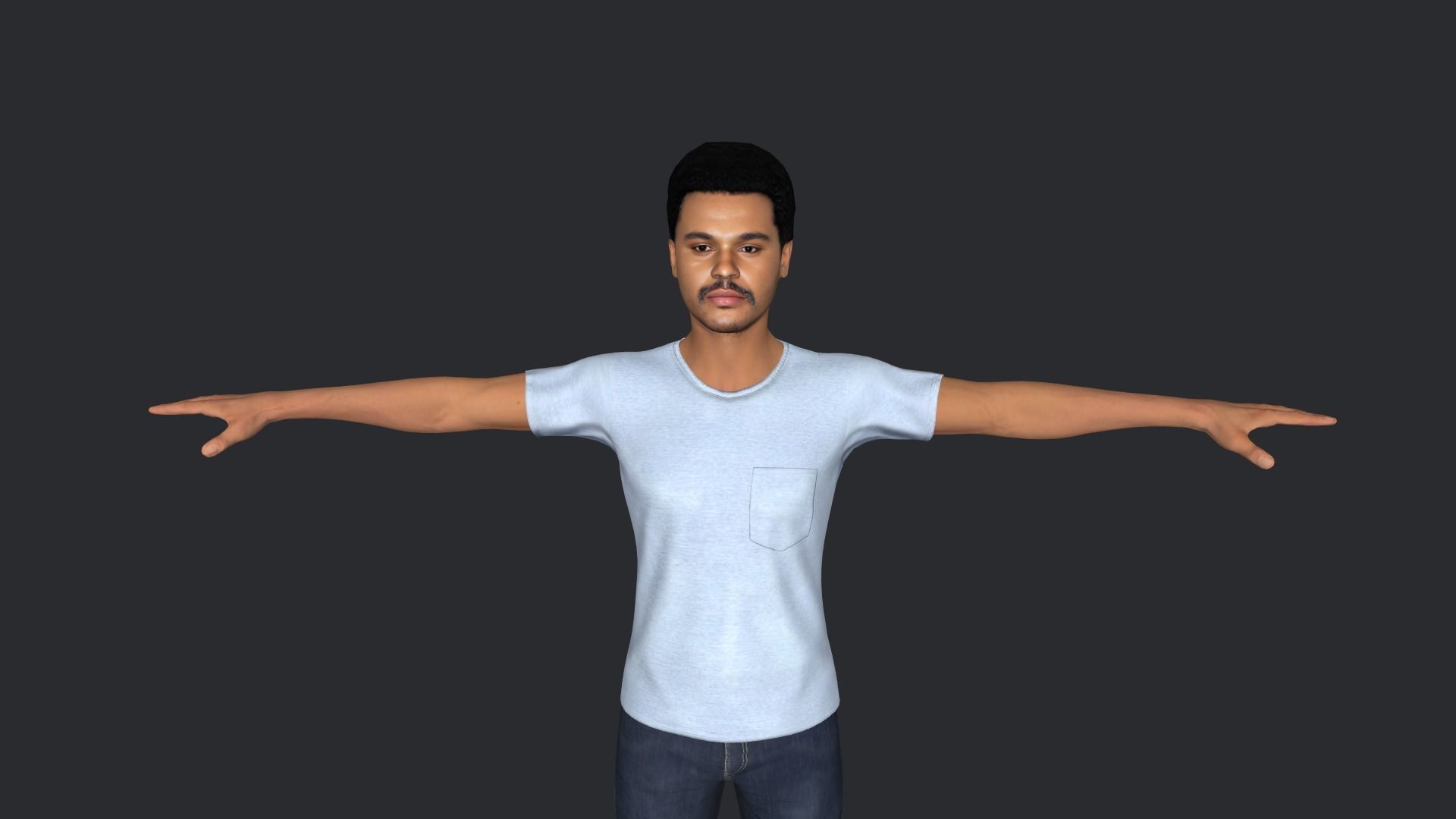 The Weeknd Hyper Realistic Full Body Rigged Character 3D model_6