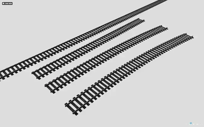 Railroad Tracks Straight And Curved Tileable